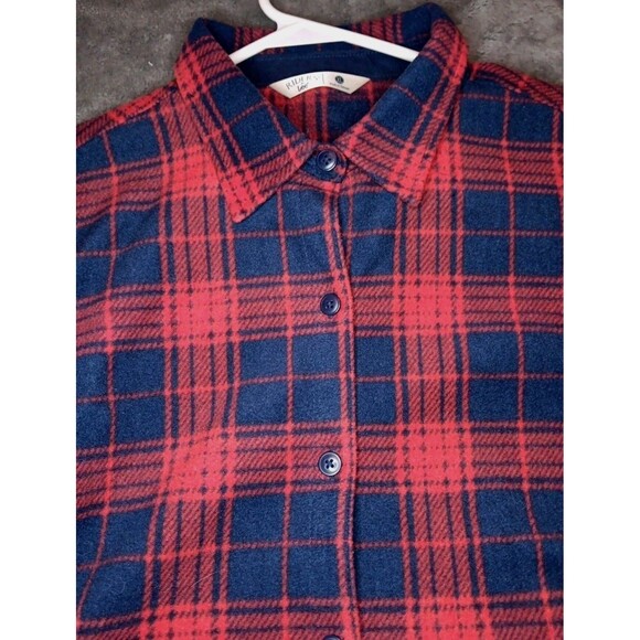 Mens Riders Lee Flannel Shirt Red XL Button Down Long Sleeve - Picture 4 of 6